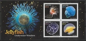 Australia 2023 Jellyfish Underwater Wonders Mini Sheet of 4 Stamps Mint Unhinged - Picture 1 of 1