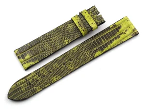 Strap Band Lizard Verde Lime Vera Pelle 18/16mm Nuovo Artigianale MADE ITALY - Picture 1 of 4