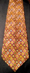 VINTAGE STEFANO RICCI 100 % SEIDE KRAWATTE HERGESTELLT IN ITALIEN MEHRFARBIG RAUTENMUSTER - Bild 1 von 24