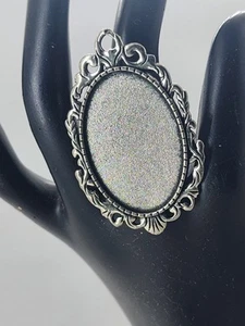 2 pc Oval Cabochons Metal Ring Blank Setting Bezel Tray DIY Jewelry Finding - Picture 1 of 6