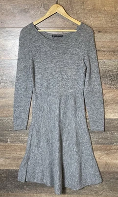 Peruvian Connection Baby Alpaca Midi Dress Grey Wool Blend - Size Medium - Image 1 of 4