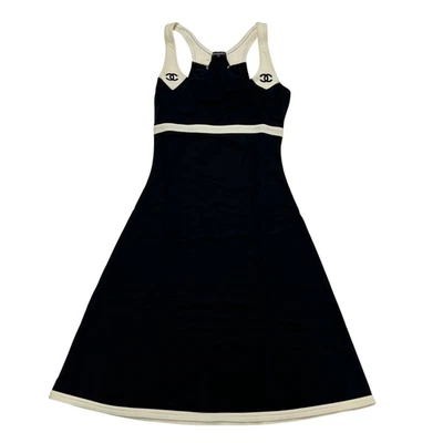 Chanel Vestido Traje de Baño Traje de Baño Talla 36 Negro Raro De Colección Auténtico Usado Foto 1 de 4