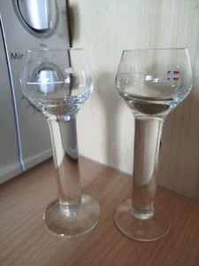 2  x  Linie Aquavit Gläser, je 2 cl, mit norweg. Flagge - Bild 1 von 3
