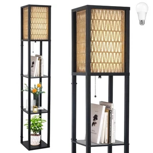 Floor Lamp with Shelves, Corner Floor Lamps for Living Room, Boho Floor Lamp ... - Picture 1 of 9
