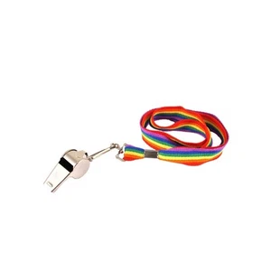 Pride Rainbow Lanyard with Metal Whistle - Picture 1 of 2