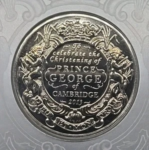 2013 Great Britain 5 Pounds £5 Christening of Prince George of Cambridge - Picture 1 of 5