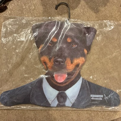 Annie Rhinehart Stupell Rottweiler Dog Security Guard Wooden Hanger SEALED! - Image 1 of 4