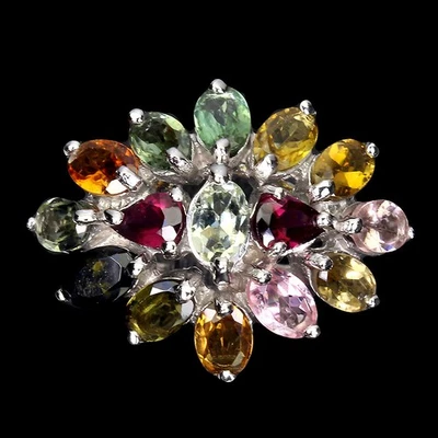 Valentin 925 Silber Ring Oval Turmalin Edelstein Schmuck 8 - Bild 1 von 4