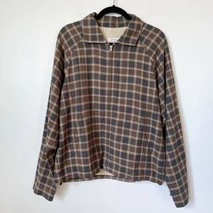 Neu ohne Etikett AYR The Club Jacke Leinen Baumwolle Cafe braun kariert Herren Medium Herbst adrett - Bild 1 von 12