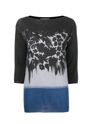 Top de punto Prada azul estampado floral Foto 1 de 4