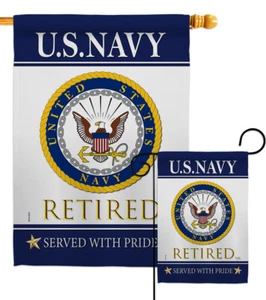 US Navy Retired Garden Flag Armed Forces Small Decorative Gift Yard House Banner - Picture 1 of 13