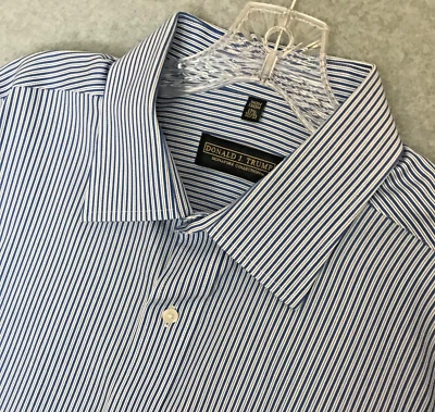 Camisa con botones Donald Trump Signature Collection para hombre 17,5 32/33 puños franceses Foto 1 de 4