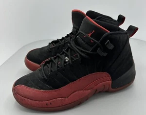 Nike Air Jordan 12 XII Retro BG GS Flu Game Black Red Shoes 153265-065 Size 5.5Y - Picture 1 of 7