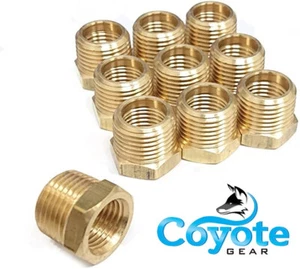 (10 Pack) 3/4" Male x 3/8" Female Hex Bushing Brass NPT Pipe Thread Fittings - Picture 1 of 2