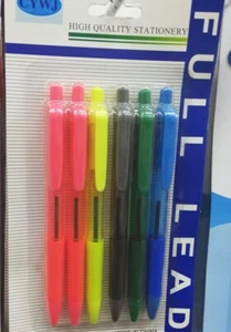 6 Kugelschreiber, Mehrfarbig Kugelschreiber, Glattschrift, Mehrfachkaufrabatt - Bild 1 von 1