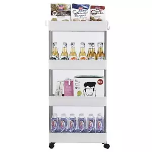 Carrello Portaoggetti 4 Strati Mobile Ultrasottile Multifunzione Slim Cucina Bagno - Foto 1 di 10