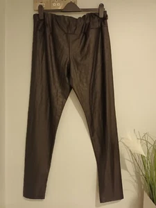 Ladies High Waist Black Faux Leather Leggings Shiny  Size XXXL  UK 22 - Picture 1 of 8
