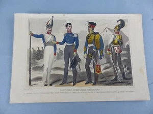 GRAVURE ancienne vers 1850 costumes ALLEMAGNE militaires PRUSSIENS ,162 - Imagen 1 de 1