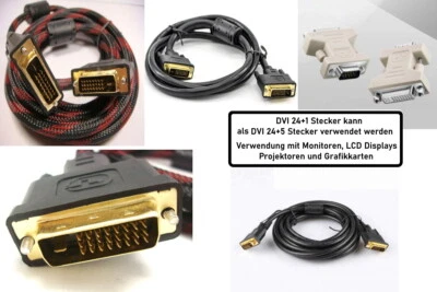 1.5m 3M 5m Cable DVI 24+1 High Speed 3D Full HD 1080P LED Plasma TV Monitor - Image 1 of 4