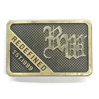 Hebilla de cinturón vintage Y2K Rocawear para hombre RW redefinido latón y logotipo negro Foto 1 de 4