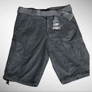 Galaxy By Harvic Mens Gray Cargo Shorts, with Belt Size 30 Waist - Picture 1 of 7