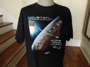 VINTAGE Reebok Super Bowl 38 XXXVIII Houston We have Kickoff NFL T-shirt Fit 2XL - Picture 1 of 8