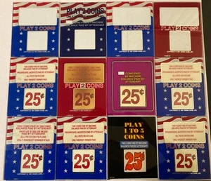 Twelve Vintage 1991 SIGMA GAMES "PLAY COINS" SLOT MACHINE GLASS 6 1/2” x 5 1/4" - Picture 1 of 8