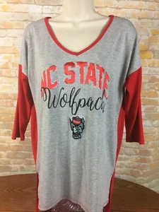North Carolina State Wolfpack Women's Raglan 3/4 Sleeve Shirt Size Large Y33 - Picture 1 of 12