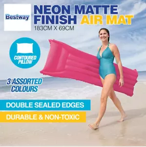 Bestway® Inflatable Air Mat Durable Premium Pool Beach Summer Floatie 183cmx70cm - Picture 1 of 3