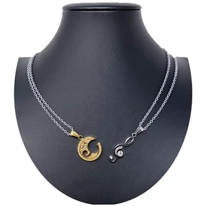 Llave De Violín Arg Colgante Roto 2X Collar Acero Hombre Mujer Amigos A07 - Imagen 1 de 2