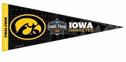 2023 Womens Final Four Dallas 12x30 Premium Pennant Iowa Hawkeyes Cover
