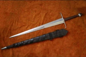 Custom Handmade carbon Steel Alexandria Sword, Viking Longsword Wooden, Scabbard - Picture 1 of 7