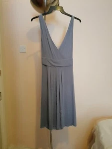 The White Company| Midi Dress Grey Jersey| Ruched V Back| Medium - Picture 1 of 9