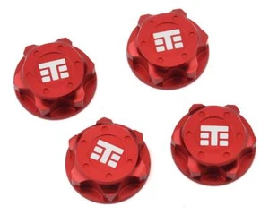 Tekno RC 17mm Aluminum "T Logo" Covered Serrated Wheel Nut (Red) (4) [TKR5116BR] - Picture 1 of 2