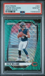 Caleb Williams - 2024 Panini Prizm Green Wave Prizm RC #301 - Rookie - PSA 10 - Picture 1 of 2