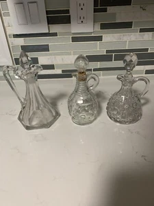 Drei Vintage Clear Cruets - Bild 1 von 12