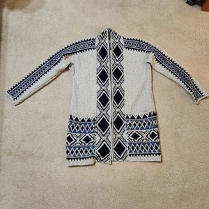 Lucky Brand Damen Southwestern Strickjacke Pullover Größe XS/S Aztekenmuster vorne offen - Bild 1 von 4