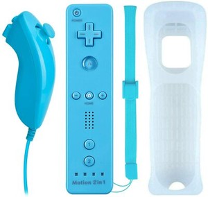 For Nintendo Wii & Wii U Remote & Nunchuck Built In Motion Plus Controller +Case