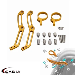 Gold Rear Reservoir Shock Mount Kit For Harley Touring Bagger Road King Glide - Picture 1 of 10