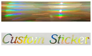 Gold Neo Hologram Chrome Custom Text Slogans Names Stickers Decals Fonts 1-10 - Picture 1 of 16