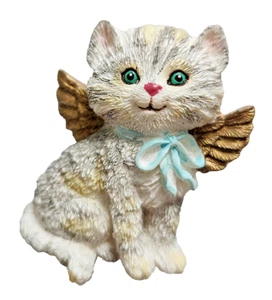 Avon PIN Vintage ANGEL PET Kitty CAT Tabby Gold Wings 1999 Resin Brosche - Bild 1 von 2