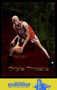 1996-97 SkyBox Premium Dennis Rodman Triple Threats card #TT10 Chicago Bulls - Picture 1 of 2