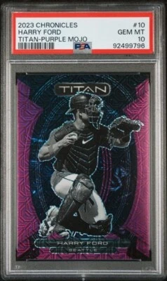 2023 Chronicles Harry Ford TITAN Purple Mojo #10 PSA 10 /50 - Image 1 of 2