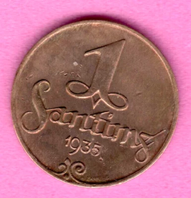 Latvia Bronze 1 Santims 1935 Lettland Baltic states 3663 - Image 1 of 2