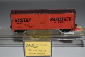 Carro de carga Atlas 3305 Western Maryland 40' escala N puerta única 7 C47705 - Imagen 1 de 2