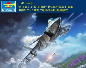 Trumpeter 05821 1/48 scale Chinese J-20 Mighty Dragon-Beast Mode Plastic Model - Foto 1 di 1