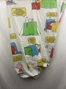 Sábana bajera ajustable vintage 1971 Peanuts tamaño doble tela Charlie Brown Snoopy - Imagen 1 de 12