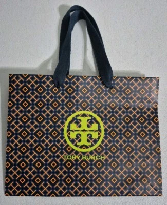 Глянцевая бумажная подарочная сумка Tory Burch знаковый логотип размер 9 x 7 x 3,5 дюйма - Изображение 1 из 4