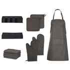 15-TLG. Handtuch-Set Ofenhandschuhe & Topfhalter K7A0