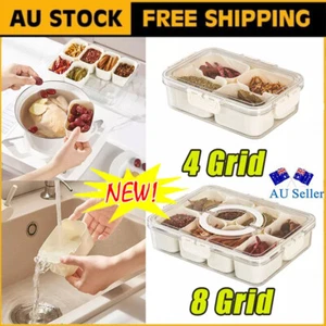 Divided Serving Tray with Lid and Handle Snackle Box Charcuterie Container DX - Picture 1 of 21